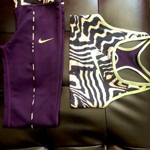 Nike Grand Purple/ Vapor Green two piece set.